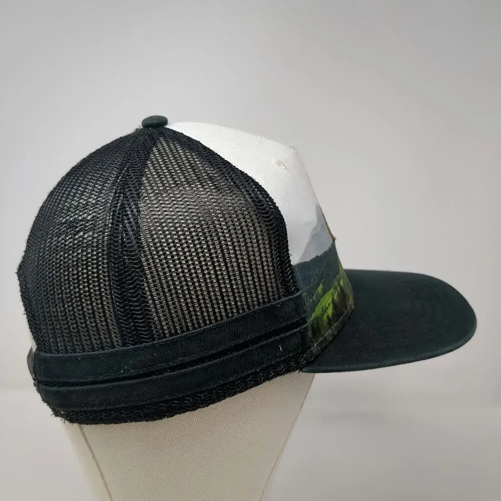Art Class Trucker Hat Black White One Size Mountain Landscape Mesh Snapback